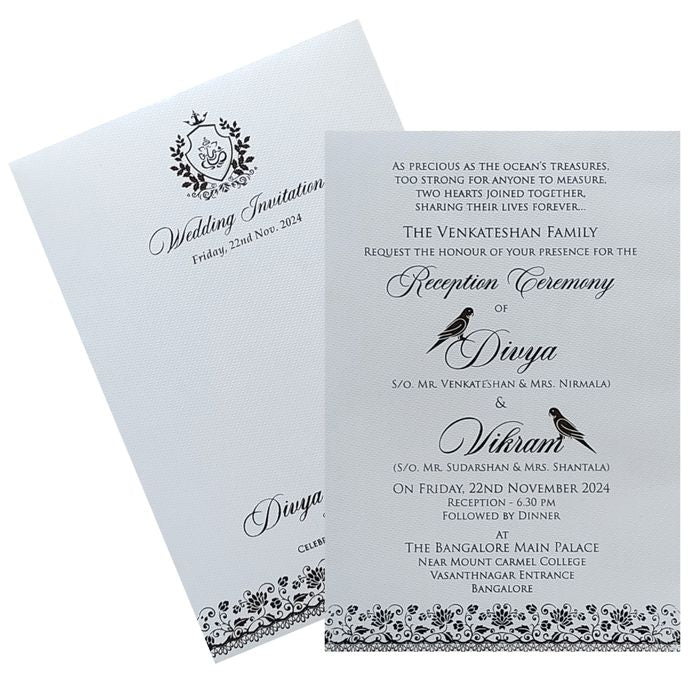White Texture Single Sheet Invitation Card-King of Cards