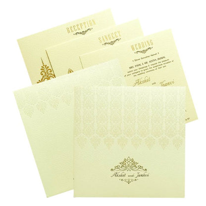 Cream White Invitation Card-King of Cards