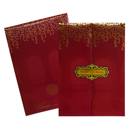 Red Padded Wedding Card-KRC30670