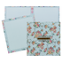 Ash Blue Floral Nameplate Wedding Card-KNKD8108