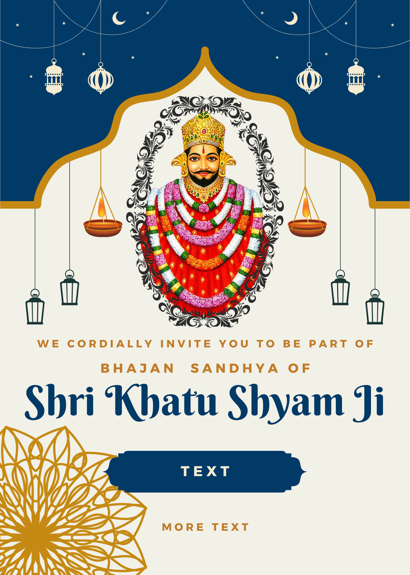 Blue Design Khatu Shyam Invitation-AAKSI001