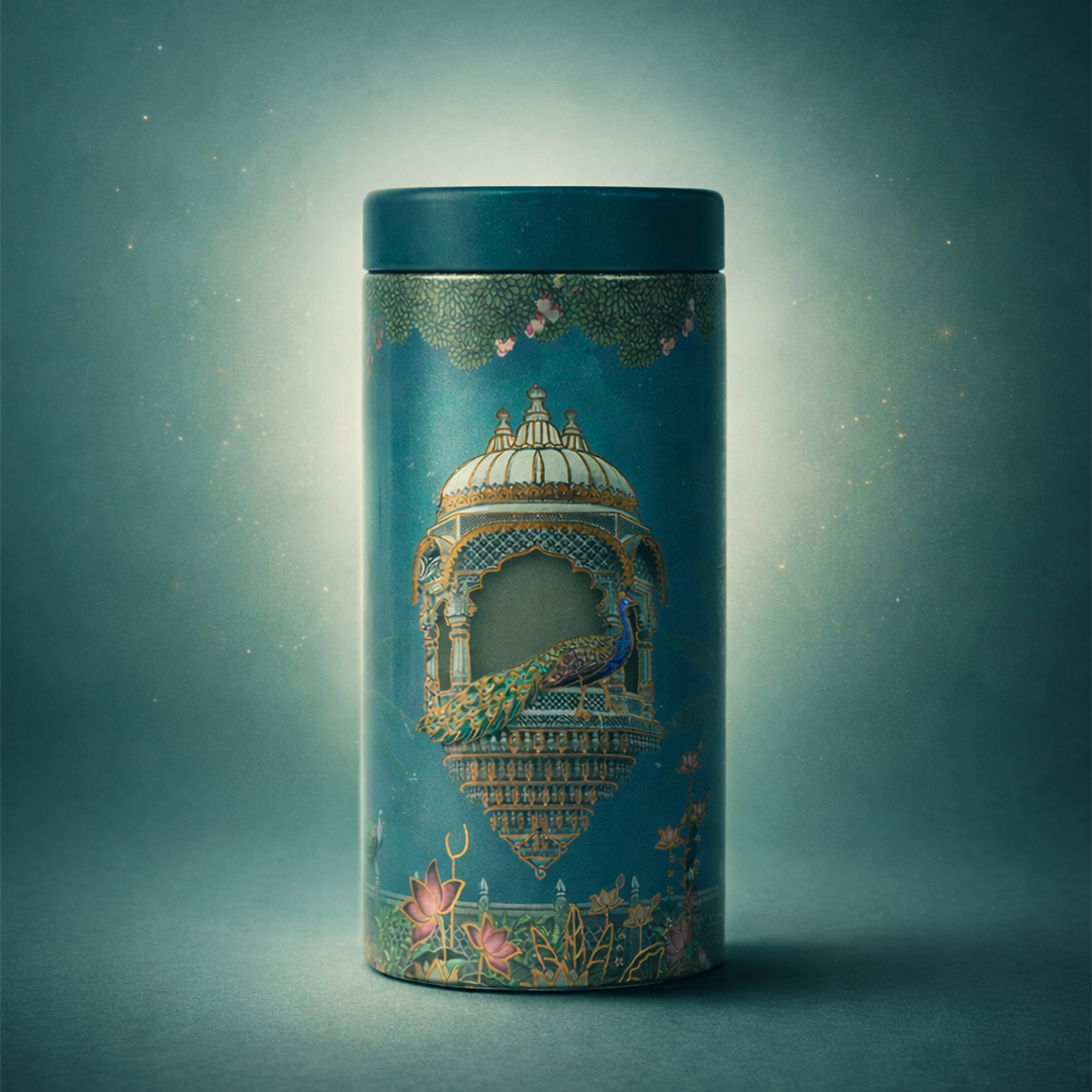 Blue Peacock Palace Return Tin Gift-GNT9909