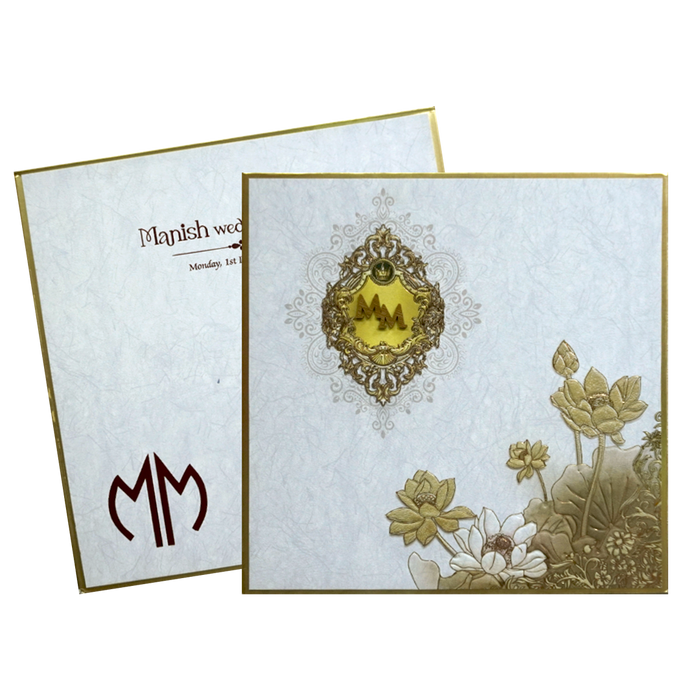 Grey Premium Padded Marriage Card-King of Cards