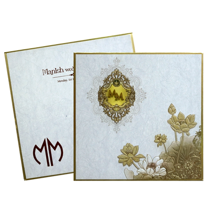 Grey Premium Padded Marriage Card-King of Cards