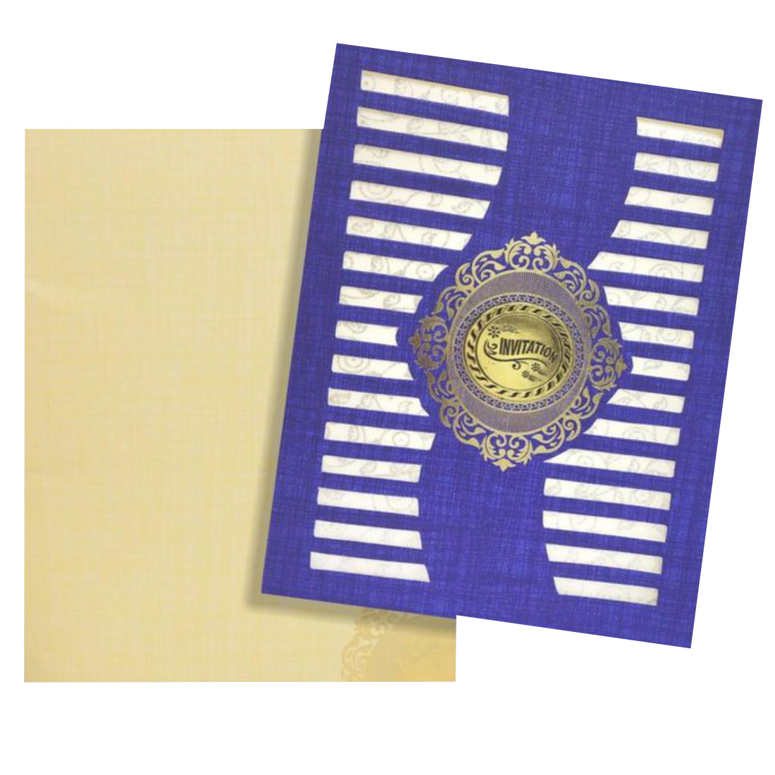 Blue Laser Cut Design Invitation Card-Kncm802b