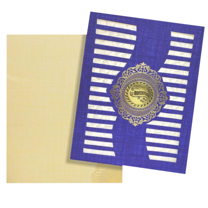 Blue Laser Cut Design Invitation Card-Kncm802b