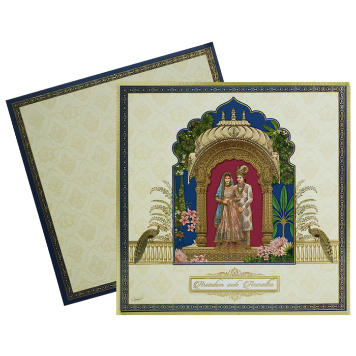 Cream Arch Padded Marriage card-King of Cards