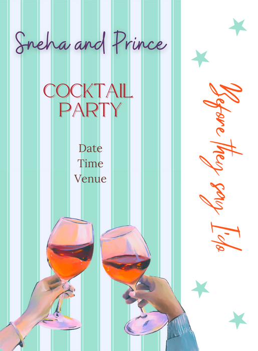 Blue Stripes Cocktail Party-King of Cards