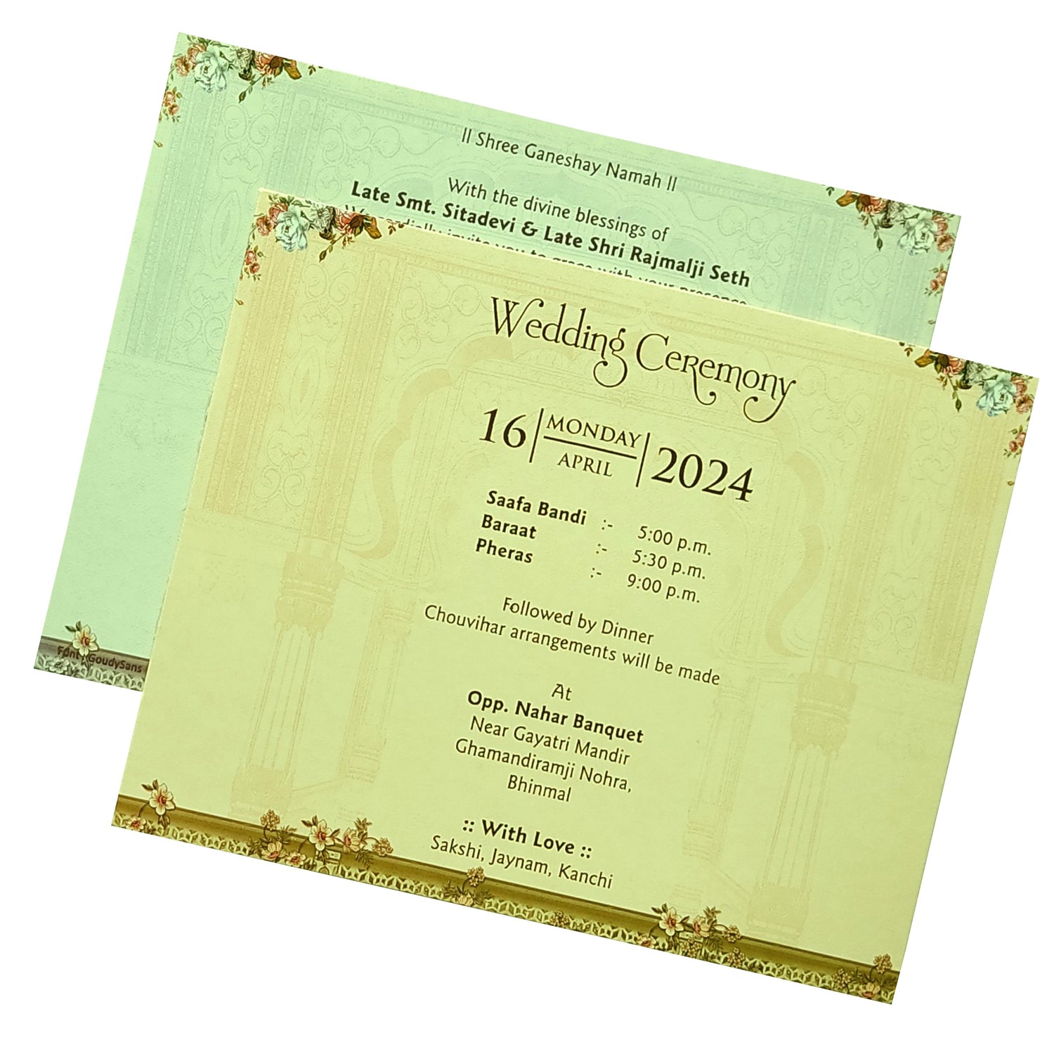 Mint Green Door open Invitation-KRC29960