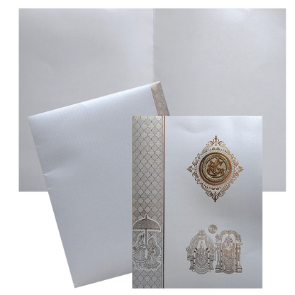 Grey Hindu Wedding Invitation Card-KNKGY5024