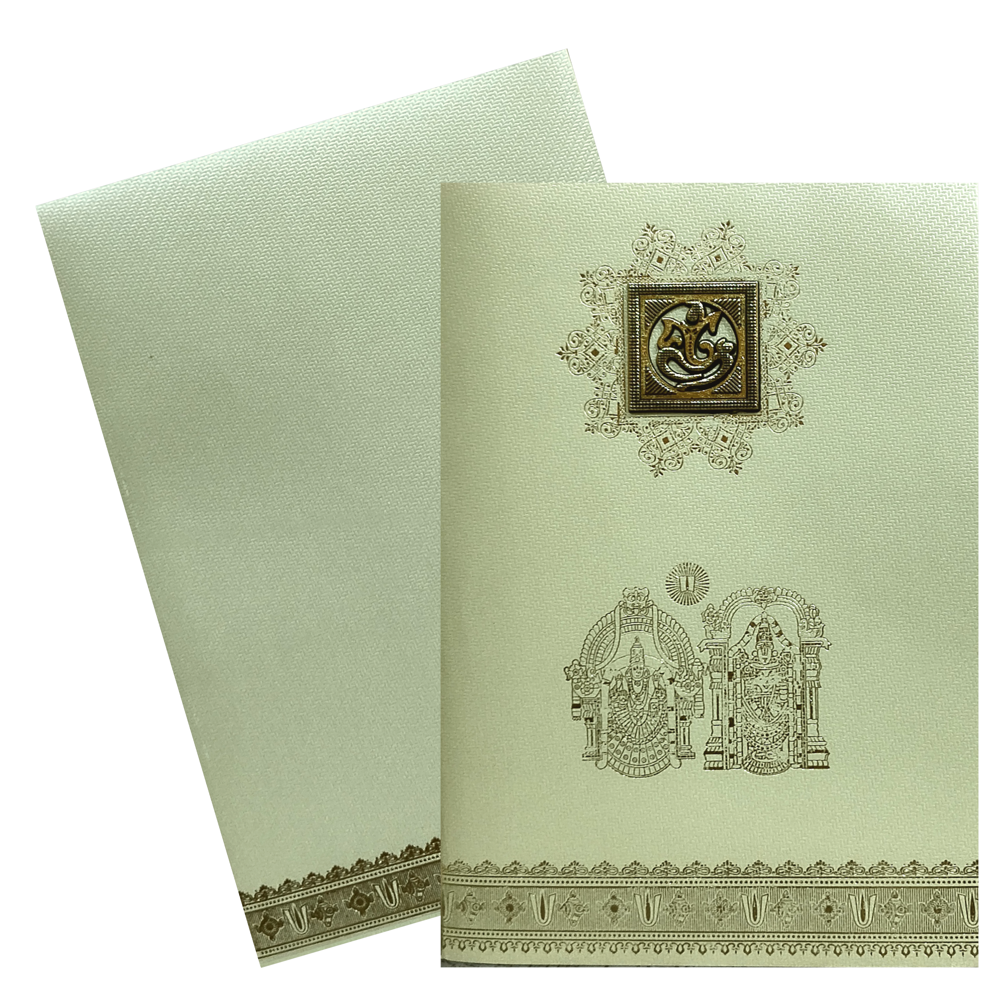 Green Floral Indian Wedding Card-KNKTGN022