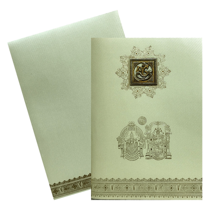 Green Floral Indian Wedding Card-KNKTGN022