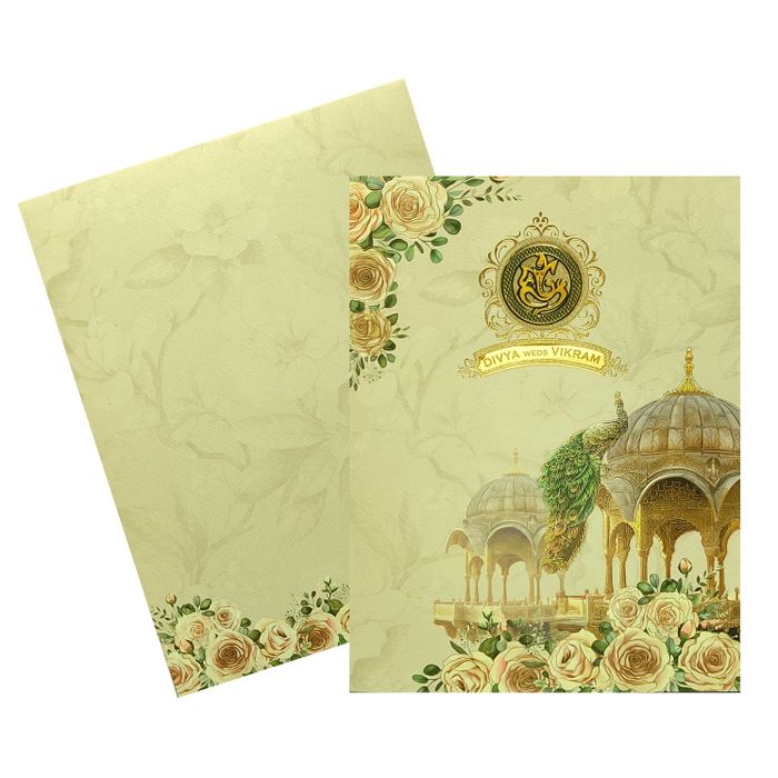 Green Royal Peacock Invitation Card-King of Cards
