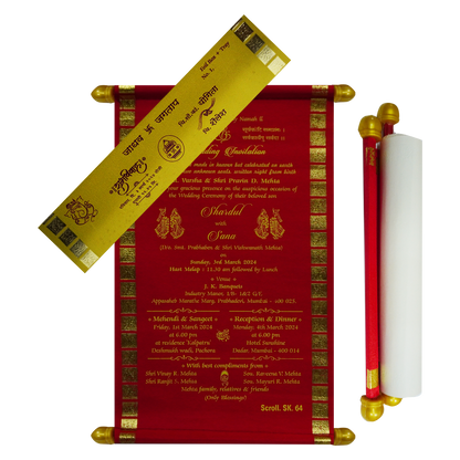 Red Satin Scroll Card-KJTS0064