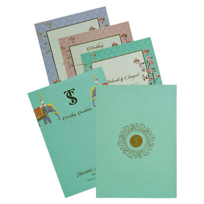 Green Elephant Premium Wedding Card-King of Cards