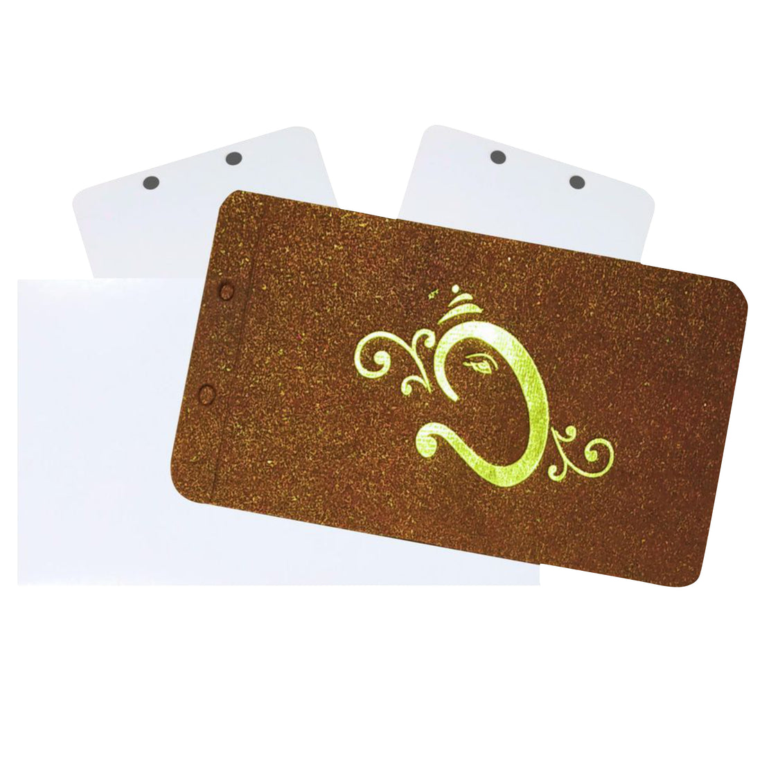 Elegant and attractive White envelope with ganesha print on browm cover invitation card! Buy now! &amp;