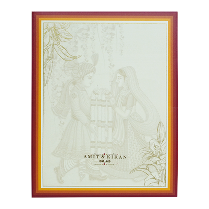 Cream Padded Premium Wedding Card-King of Cards