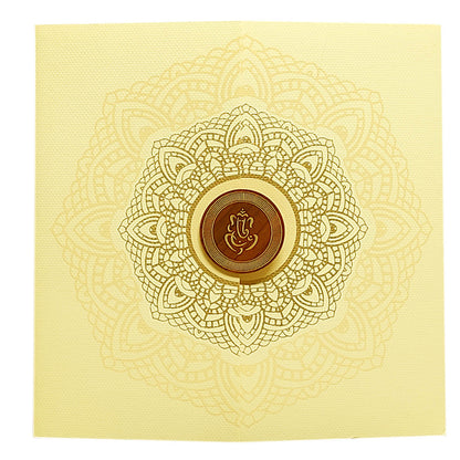 Cream Ganesha Invitation Card-KRC29131