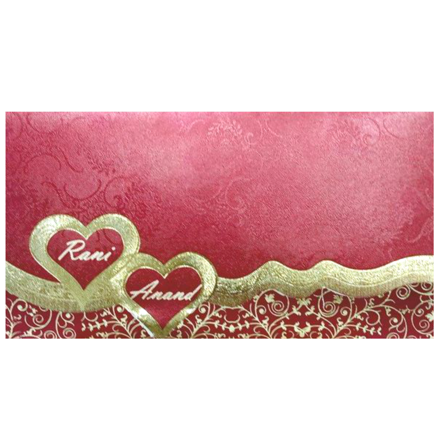 Enchanting Maroon Shading With Gold Foiling Personal Wedding Card  - KNKSP732