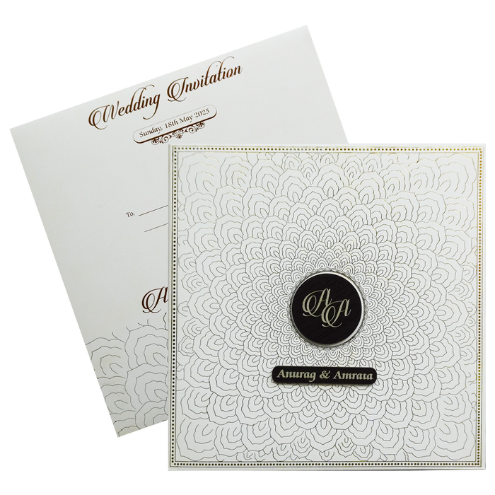 Ivory Padded Wedding Card-King of Cards