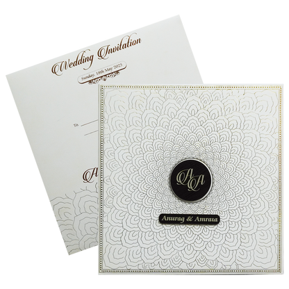 Ivory Padded Wedding Card-King of Cards