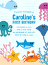 Blue Octopus Mermaid Invitation-AAMER005