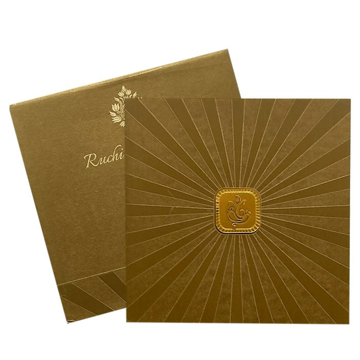 Brown Geometric Design Invitation Card-King of Cards