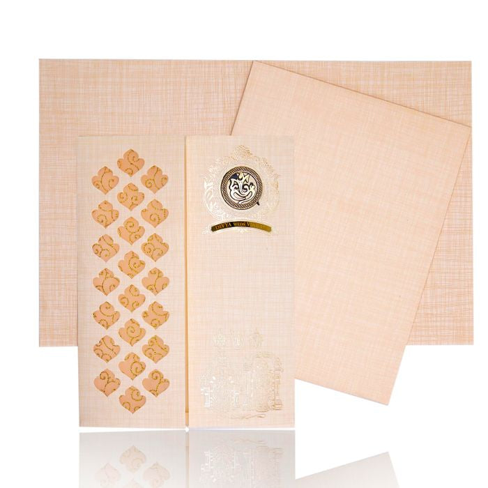 Sandal Die Cut Floral Design With Balaji And Padmavathi-KNK9403S-King of Cards