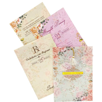 Cream Tracing Sheet Wedding Card-King of Cards