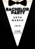 Black Tuxedo Men Bachelor Party Invitation-AABPI002