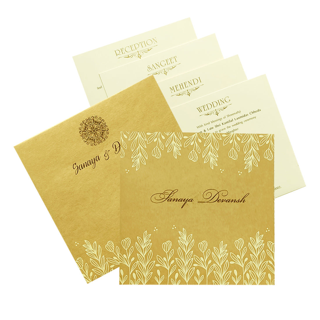 Celebrate in style with customized Brown Floral Invitation Card Order now! ?WhatsApp Support ?Express Delivery.