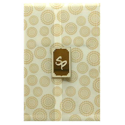 Cream Floral Tracing Invitation Card-KRC29650