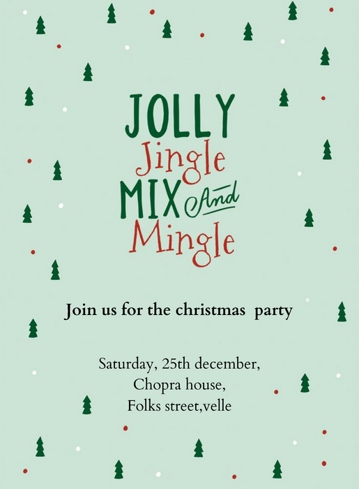 Jolly Green Christmas Invitation-AACSS003