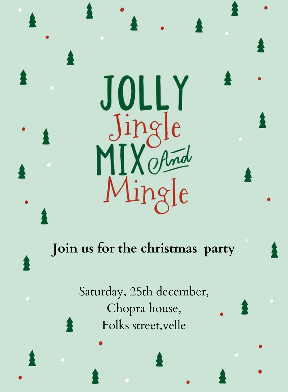 Jolly Green Christmas Invitation-AACSS003