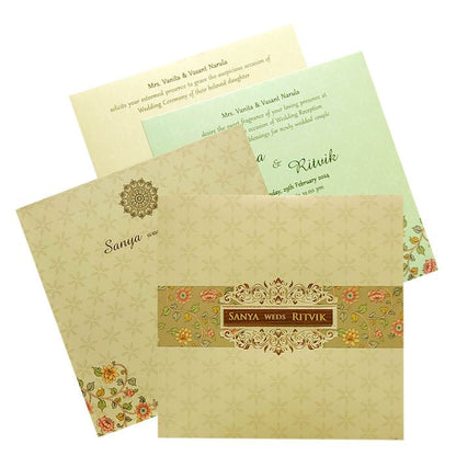 Brown Padded Invitation Card-KRC29600