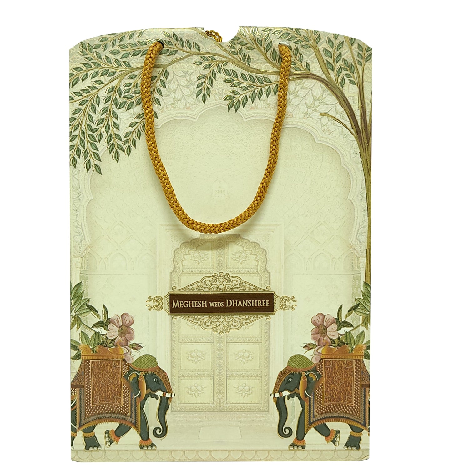 Pale Light Brown Wedding Card-KVN06330