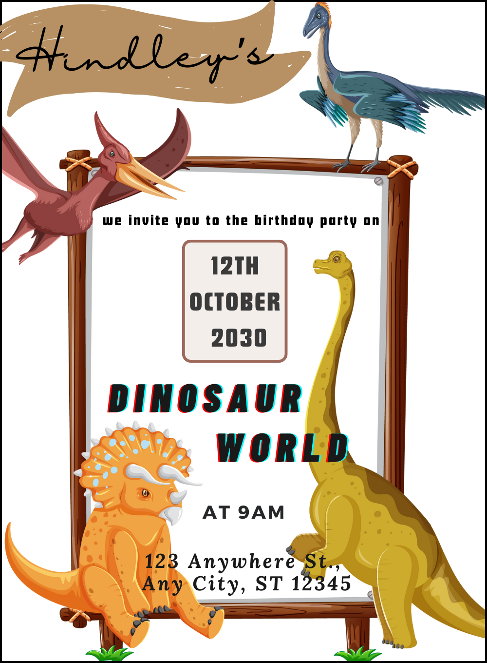 Jurassic Adventure Dinosaur Invitation-AADII008