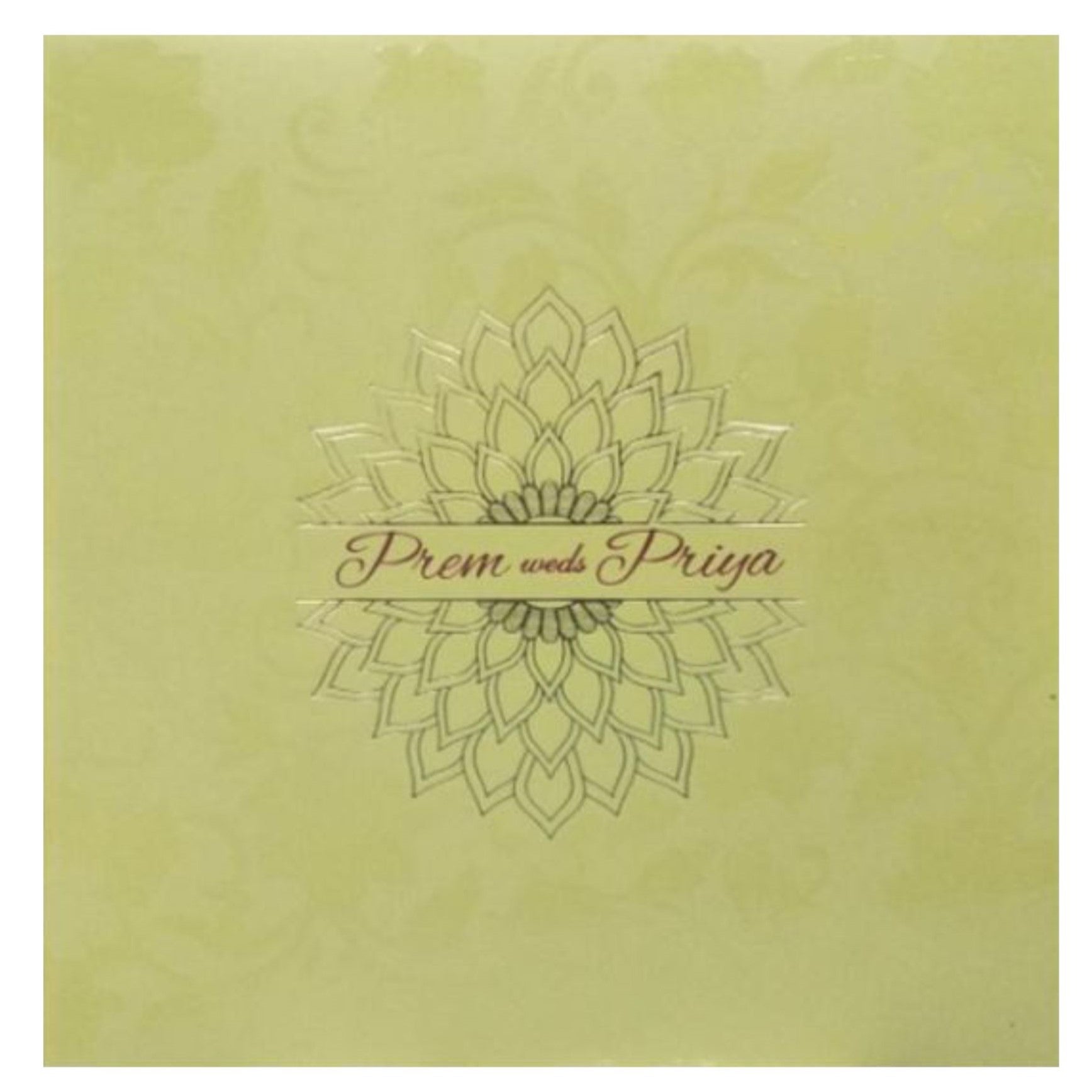 Awestruck Green Shading With Blossom Theme Wedding Card - KND8005G