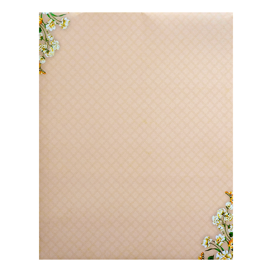 Cream Door Floral Nameplate Wedding Card-KNKJ1145
