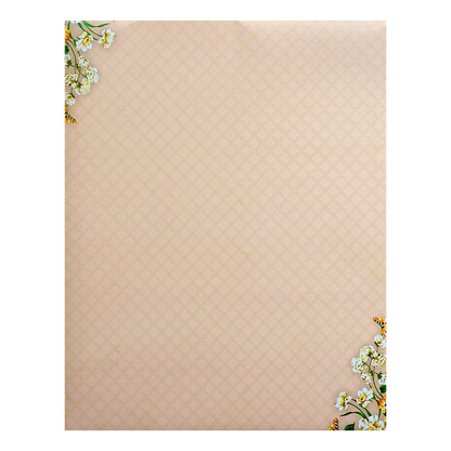 Cream Door Floral Nameplate Wedding Card-KNKJ1145