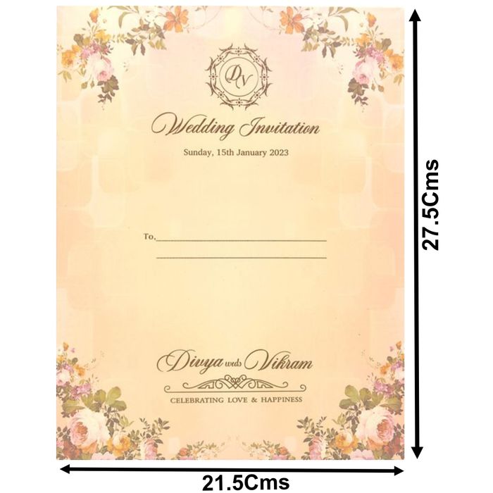 Pink Padded Stiff Board Floral Card In Offset-KNPO1504P-King of Cards