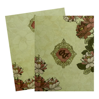 Light Yellow Embossed Wedding Card-KPR09790