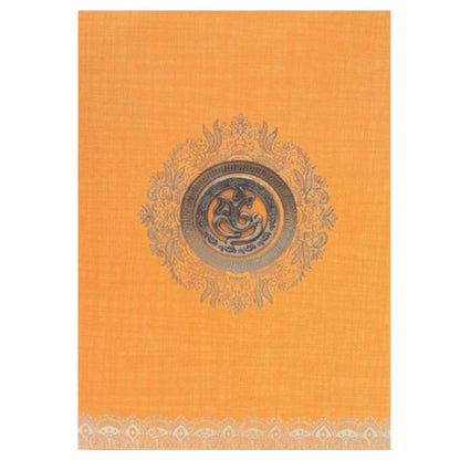 Orange Metallic Royal Gold Foiling Design Invitation Card-KNCM16OG-King of Cards