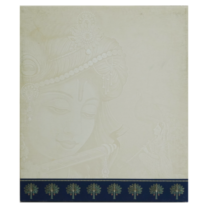 Blue Radhe Krishna Padded Wedding Invitation-King of Cards