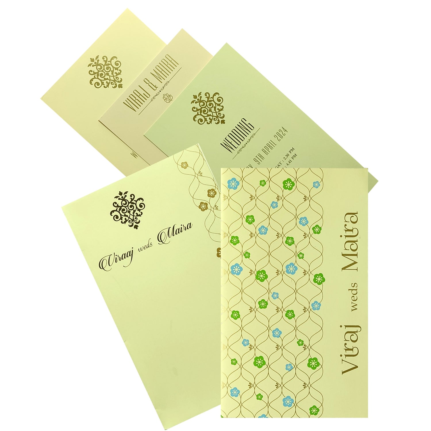 Cream Floral Invitation Card Design-King of Cards