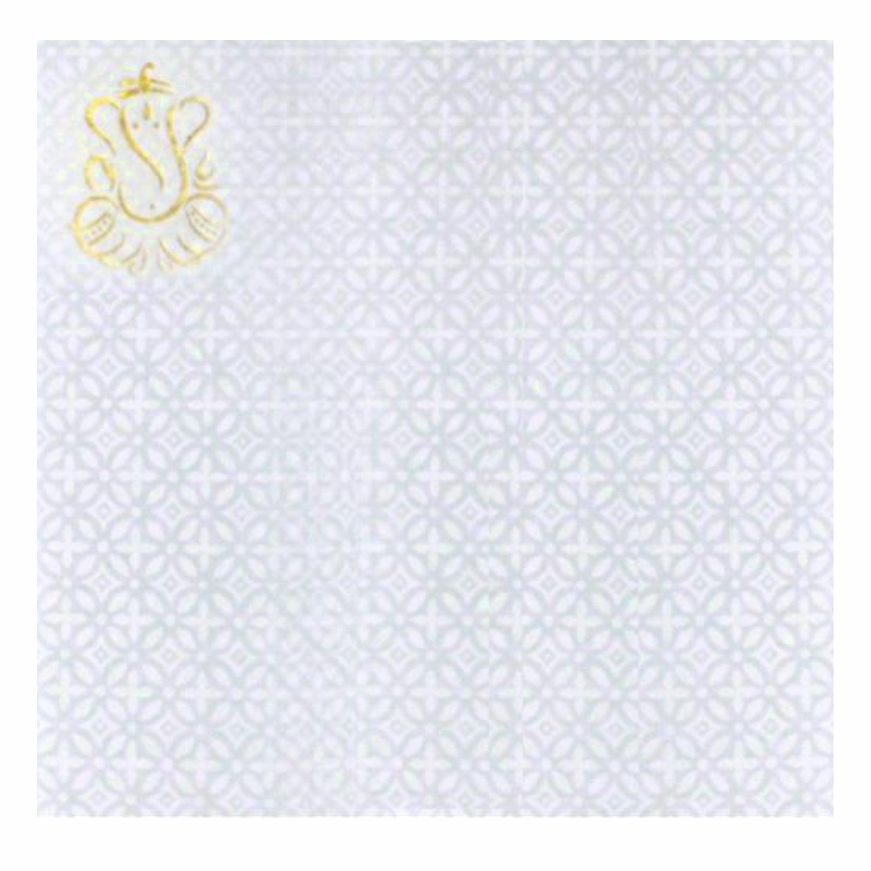 Fluoroscent Gold Colour With Ganesha Wedding Card -  KNK30641