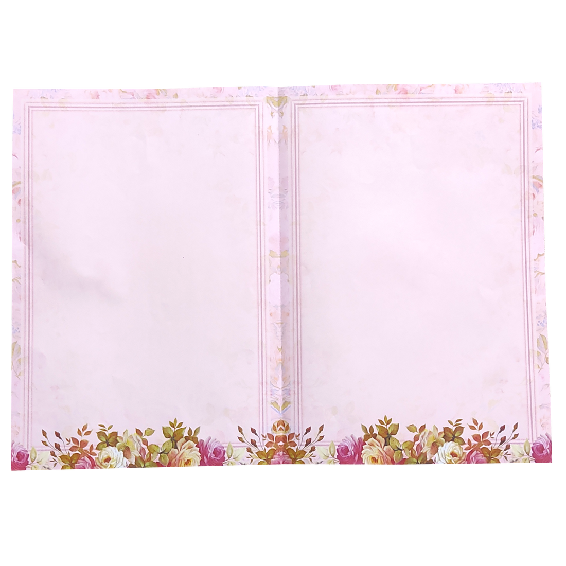 Light Pink Floral Paper Sheet Wedding Card-KNEP1608