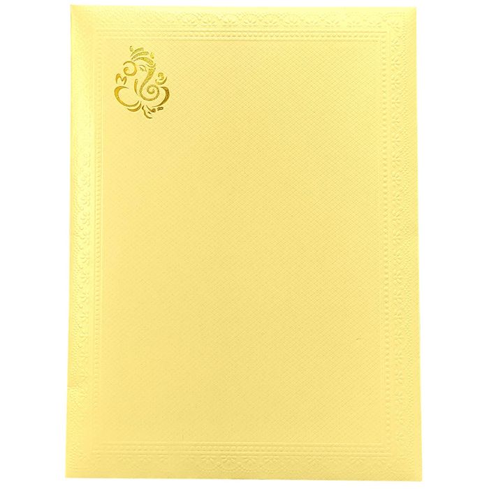 Cream Shading With Gold Ganesha Wedding Card- KNK1672-King of Cards