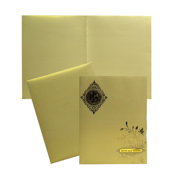 Light Gold Wedding Card-KNKT5026