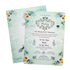 Green Floral Single Sheet Invitation-King of Cards